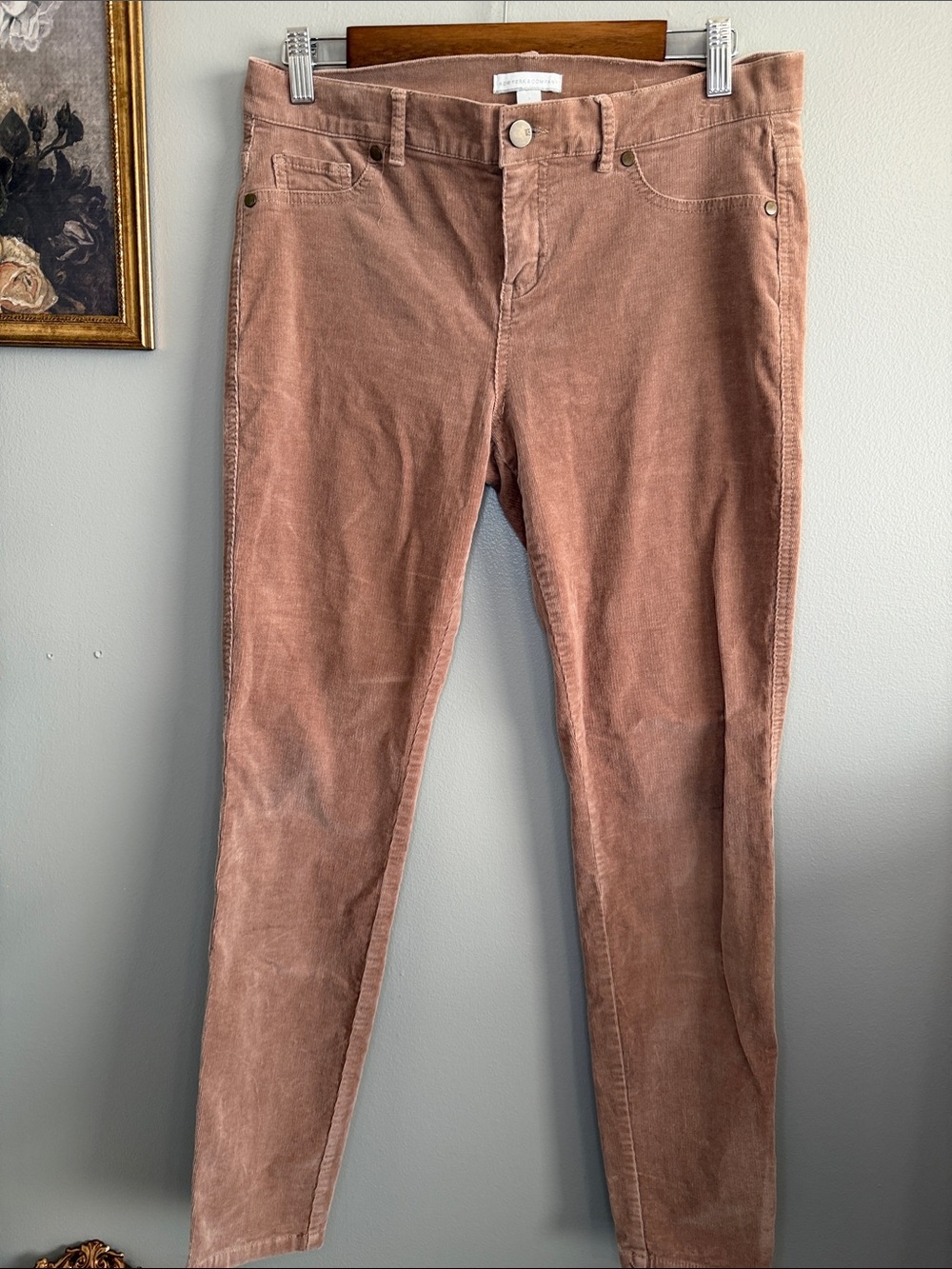 New York & Company Tan Stretch Corduroy Skinny Pants Size 6 - Picture 6 of 8